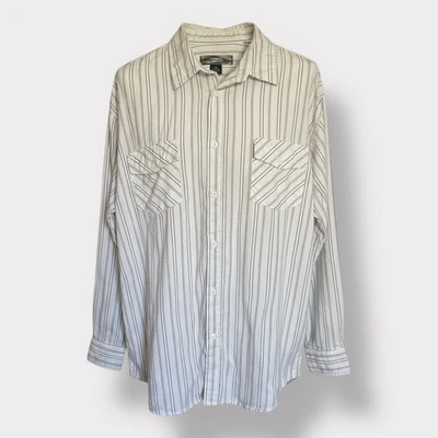 Galaxy By Harvic Mens Long Sleeve Button Up Shirt. XXL. Striped Pattern - Image 1 of 4