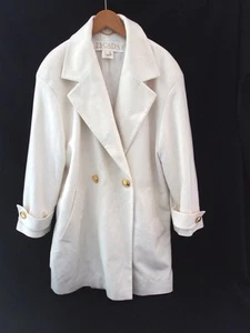 Escada by Margaretha Ley Weißer Mantel Gr.34 Schurwolle Angora Seide Vintage - Bild 1 von 10
