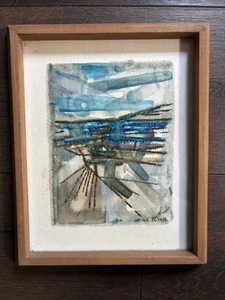 Grabado abstracto firmado 11x9 Zora Duvall enmarcado - Imagen 1 de 4
