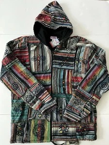 Shopoholic Fashion Fleecejacke Herren L Mehrfarbig Outstitched Patchwork Hippie - Bild 1 von 10