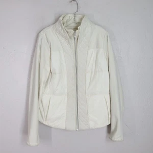 Chaqueta Acolchada Lululemon L Crema Nylon Vellón Cremallera Completa Bolsillos Aislados - Imagen 1 de 17