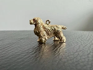 Vintage 14K Gelbgold English Springer Spaniel Hund Charm 12 Gramm - Bild 1 von 8