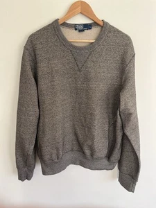 VTG Polo Ralph Lauren Gray Crewneck Sweatshirt W/ Pocket Gray Mens Large L A+ - Picture 1 of 4