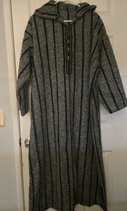 Moroccan Winter Men Djellaba Winter Hooded Dishdasha Size M/L - Picture 1 of 7