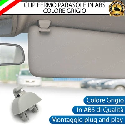 ESSELLE PARTS CLIP FERMO ALETTA PARASOLE GANCIO RICAMBIO GRIGIO PER VW POLO 6R 6C1 DAL 2014