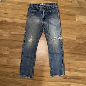 VTG 90s Levi's 505 31x32  Distressed Ripped Jeans Medium Blue Wash Skater Grunge - Picture 1 of 5