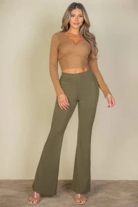 Ribbed Wrap Front Long Sleeve Top - Picture 1 of 8