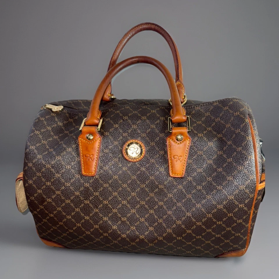 Rioni Moda Italia Monograma Asa Superior Cuero Marrón Puse con 2 Bolsillos a Presión Foto 1 de 4