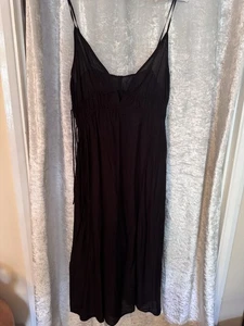 NEW H&M Summer Dress Black Drawstring Chest Size Medium - Picture 1 of 7