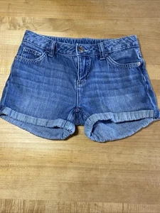 Girls Kids Justice Size 12 Blue Jean Shorts Front And Back Pockets - Picture 1 of 4