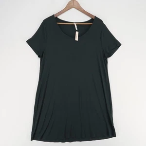Soma Sleep Shirt Womens Large Dark Green Cool Nights Short Sleeve Nightgown - Picture 1 of 9