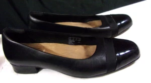 Clarks Artisan Keesha Rosa Women's Black Leather Ballet Cap Toe Shoes US Size 9M - Picture 1 of 8