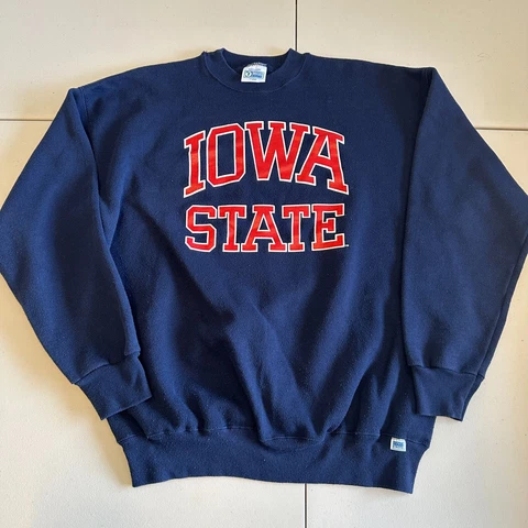 Vintage Iowa State Sweatshirt Crewneck Size XL Navy Blue 90s Cover
