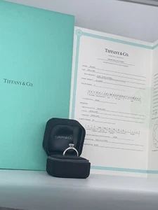 Tiffany & Co Platinum PT950 .63 Carat Solitaire Diamond Ring Size 5.75 - Picture 1 of 8