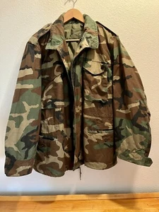 M-65 Field Jacket Made In USA Medium Regular Genuine Surplus Woodland Camo - Picture 1 of 9
