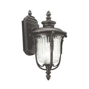 Außen Leuchte in Bronze Riffelglas IP44 Rustikal Antik Haus Hof Wand Laterne - Bild 1 von 1