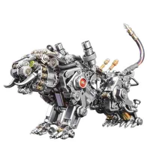 650 Teile + 3D Bengalischer Tiger/Säbelzahntiger Tier Modellbausatz Metall Montage Spielzeug - Bild 1 von 12