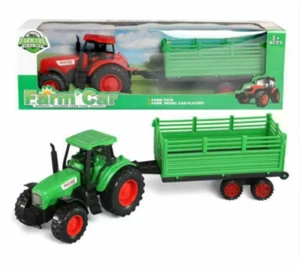 Large Kids Farm Tractor with Trailer Tractor Toy Farm Play Set for Kids Gift - Picture 1 of 2