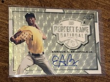 ENRIQUE BRADFIELD JR 2019 Leaf Perfect Game GOLD SUPER Autograph #1/1 ORIOLES