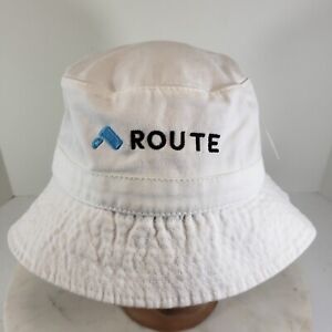 Route App Hat Logo Bucket Cap White S/M Decky Cotton 