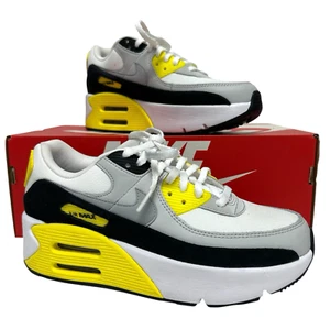 New Nike Air Max 90 LV8 Athletic Lifestyle Shoes Sz 7.5 White Yellow FD4328 105 - Picture 1 of 10