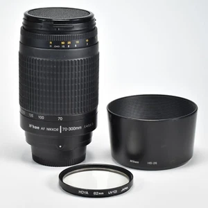 Nikon AF Zoom-NIKKOR 70-300mm f/4-5.6G Telephoto Zoom Lens w/Hood & Filter - Picture 1 of 10