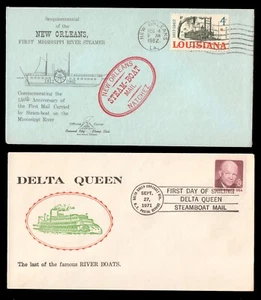 New Orleans DELTA QUEEN & NATCHEZ Steamboat Mail Cachet Covers - Picture 1 of 1