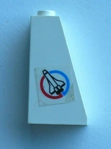 LEGO White Slope 75 2x1x3 Shuttle Left Sticker Ref 4460apb001L Set 6614  - Picture 1 of 1