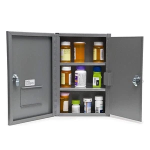 Grafco Locking Narcotics Safe, Steel Drug Cabinet with Double Door & Lock, Large - Picture 1 of 7
