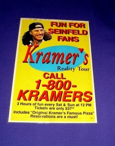 Kenny Kramers Reality Tour Poster (1990s, Authentic, Rare Seinfeld) 13in x 19in - Picture 1 of 1