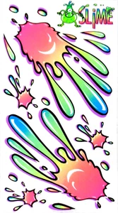 Sticker Pack - Neon Splats Helm 1990er Retro LEUCHTET Schwarzlicht Aufkleber Set #40127 - Bild 1 von 1