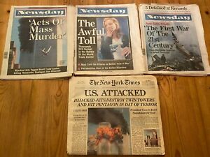 9/11/2001 WTC Terrorist Attack. New York Times 9/12/2001 Late Edition + Newsday