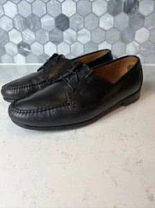 Orvis USA Dress Moc Toe Lace Up Black Leather Lace Up Mens Size 10.5 EEE Prep - Picture 1 of 19