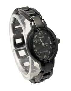 Timex Damenuhr schwarz matt Kettenglied klein NEU BATT - Bild 1 von 7
