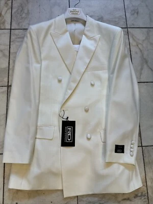 Nuevo con etiquetas Esmoquin Royal Diamond Para Hombre Marfil Doble Pecho Talla 48L Foto 1 de 4