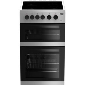 Beko KDC5422AS 50cm Free Standing Electric Cooker with Ceramic Hob Silver A