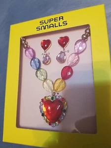 Super Smalls Heart Pendant Rainbow Necklace and Earrings Set for Girls age 3+ - Picture 1 of 4