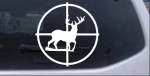 Deer in Scope Deer Hunting Car or Truck Window Laptop Decal Sticker White 6X6 - Picture 1 of 1