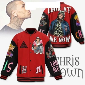 Chris Brown Look At Me Now Baseball Jacket - Picture 1 of 3