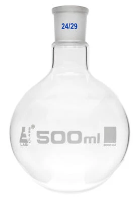 Boiling Flask with Joint, 500ml - 24/29 Socket Size - Round Bottom- Eisco Labs