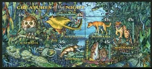 Australia "BIRDS ~ ANIMALS ~ CREATURES OF THE NIGHT" Glow-in-the-Dark MS 1997 - Picture 1 of 3