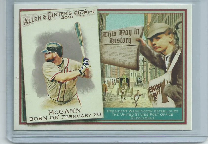2010 TOPPS ALLEN & GINTER THIS DAY IN HISTORY BRIAN MCCANN #TDH68 - Image 1 of 1
