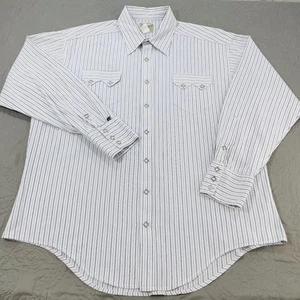 Rockmount Ranch Wear Shirt Mens XL Striped Pearl Snap Western Cowboy USA Diamond - Picture 1 of 9