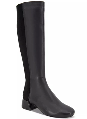 Kenneth Cole Gentle Souls, Emily Bota Elástica Alta de Cuero en CUERO NEGRO, NUEVA EN CAJA Foto 1 de 4