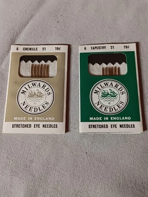 NUEVO Juego de 2 Agujas Milwards 6 Paquetes Tapices 6 Chenille Hecho en Inglaterra Foto 1 de 4