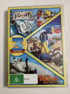 Robots / Rio / Dr Seuss: Horton Hears A Who! (DVD) Animated Films Region 4 - Picture 1 of 5