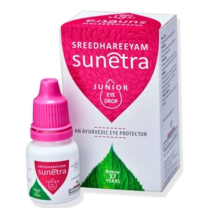 Sreedhareeyam Ayurveda Sunetra Junior gotas para los ojos de hierbas (menores de 17 años) paquete 1 - Imagen 1 de 7