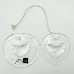 Vintage ARABIA FINLAND x 2 SMALL BIRD GLASS SUNCATCHERS Scandinavian - Picture 1 of 6
