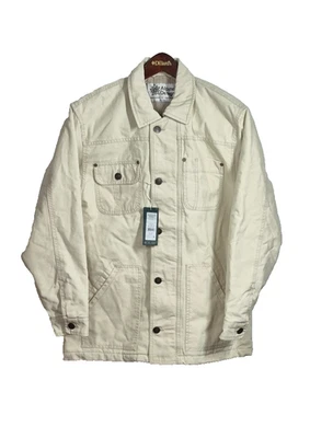 Alpine Design Coat Womens Small Natural Khaki Org Cotton Lined Quilted Chore NEW - Image 1 of 4