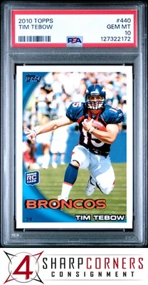 2010 TOPPS #440 TIM TEBOW RC HEISMAN PSA 10 - Image 1 of 2